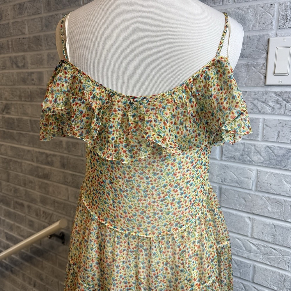 Saint Laurent Paris Peasant Silk Yellow Floral Midi Dress New Sz EU40 $5550 MSRP - Picture 8 of 13